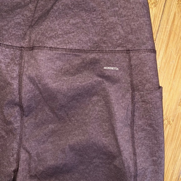 Mondetta Size XL High Waisted Active Performance Leggings w Pockets BROWN coffee - Picture 7 of 7